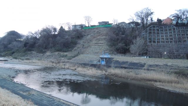 大栗川と多摩川の合流地点