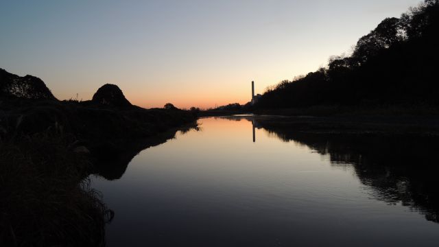 大栗川の朝焼け