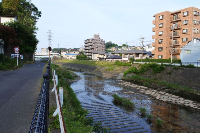 乞田川沿い右岸を走る