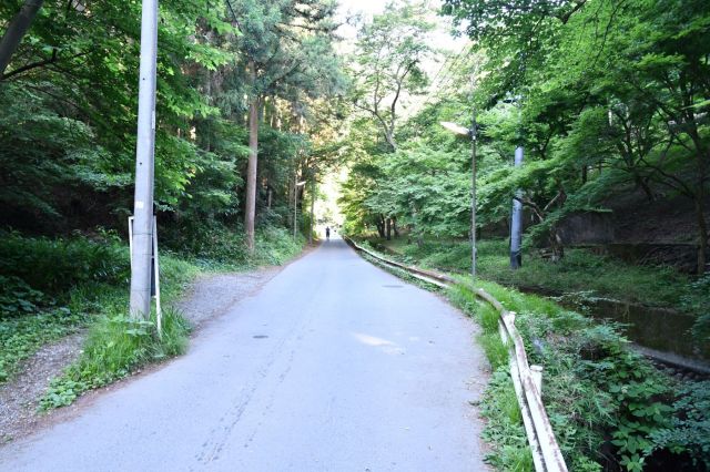 まだ舗装道路です